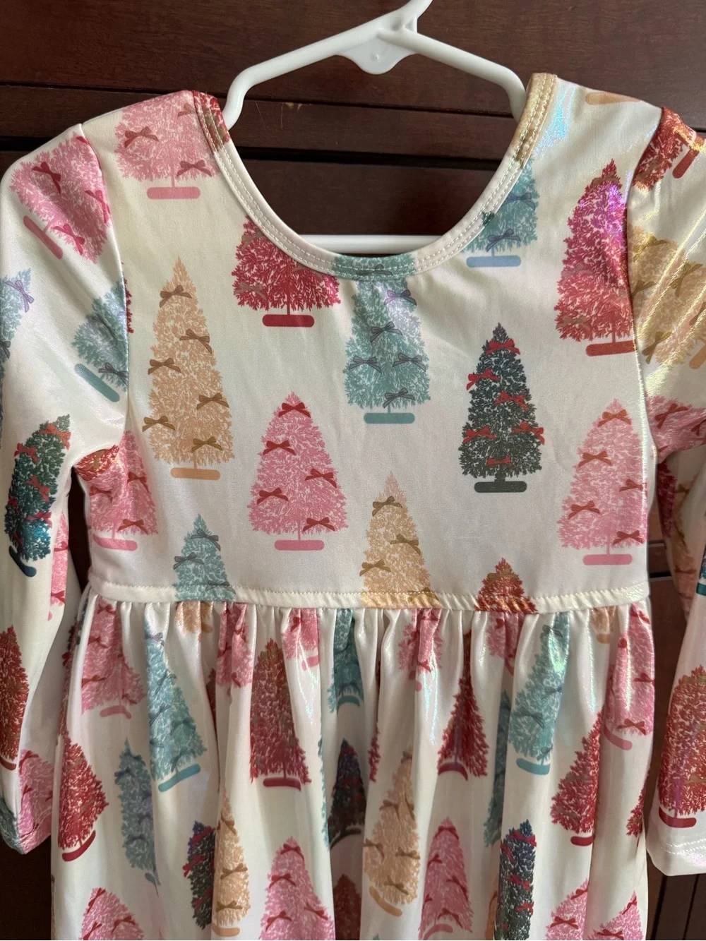 Pink Chicken Girls Lame Steph Dress in Bottle Brush Trees Like New